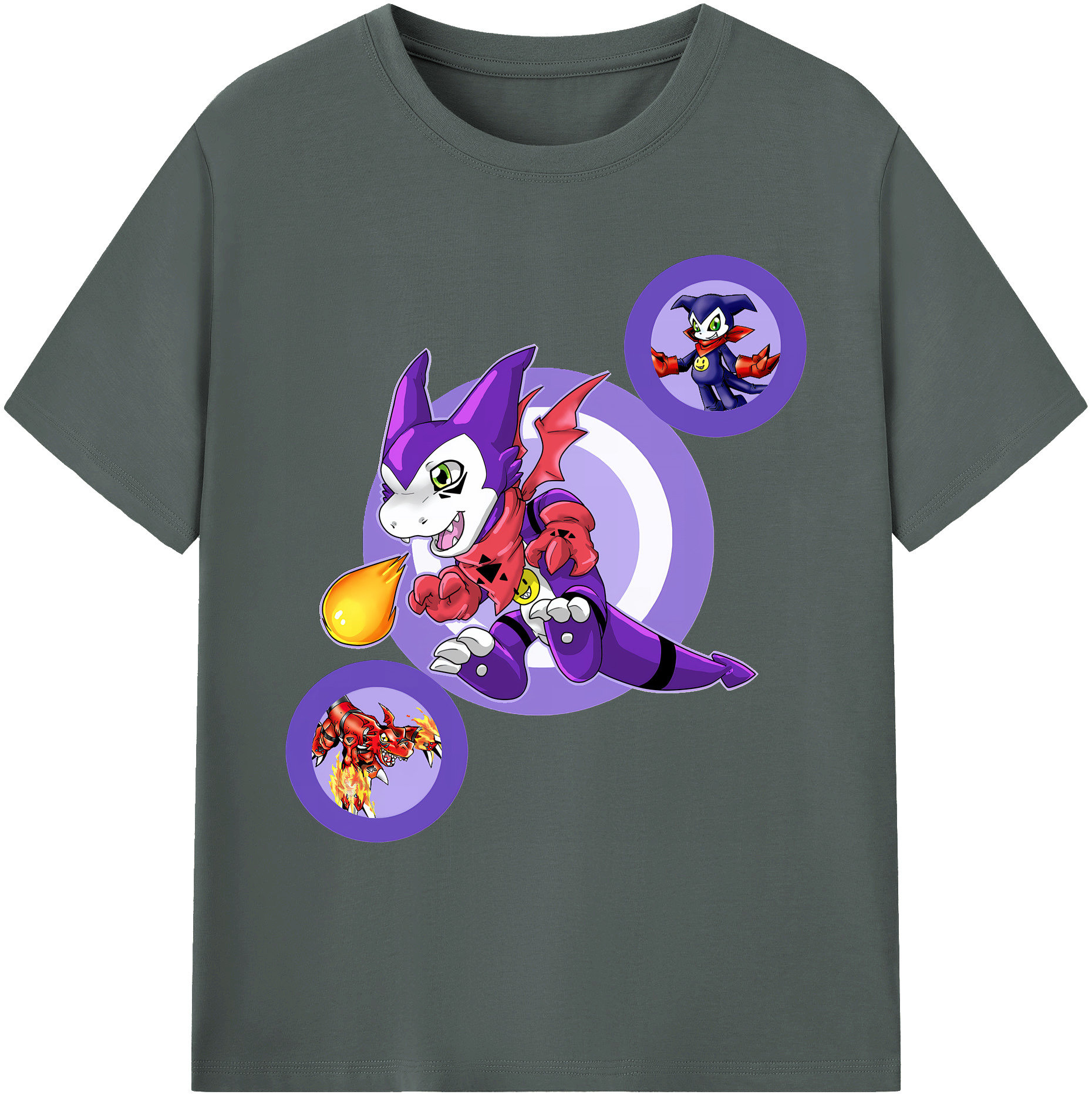 （画像用） Digimon デジタルモンスター/デジモン 綿100％ メンズ半袖Tシャツ｜肌触りやわらか＆通気性